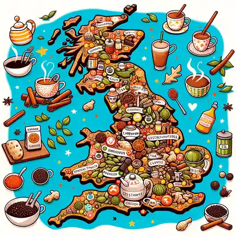 Chai Tea Spices - A whimsical illustration depicting a map of the UK