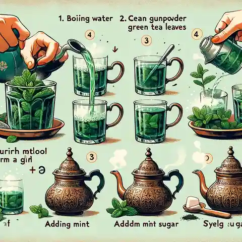 Moroccan Mint Tea - An illustrated step-by-step guide for making Moroccan Mint Tea