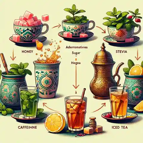 Moroccan Mint Tea - An illustration depicting variations of Moroccan Mint Tea