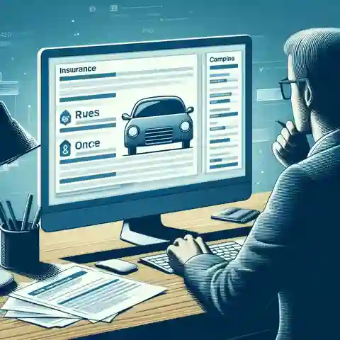 South Florida Car Insurance - A visual representation of a person reviewing various car insurance options on a computer, emphasizing the importance of comparing insurance rates